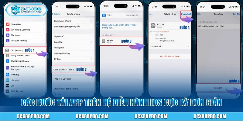 Tải App BCX88 - Giải Trí Tiện Lợi Ngay Trên Điện Thoại 1 Các bước tải app trên hệ điều hành ios cực kỳ đơn giản