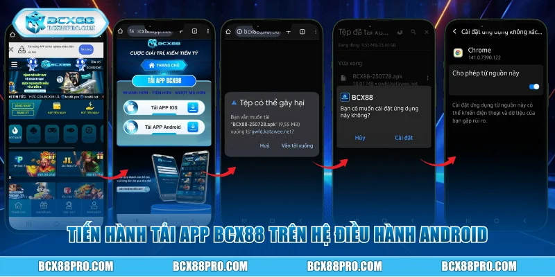 Tải App BCX88 - Giải Trí Tiện Lợi Ngay Trên Điện Thoại 2 Tiến hành tải app BCX88 trên hệ điều hành Android